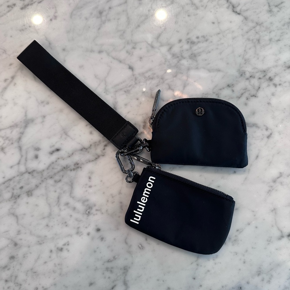 Lululemon black dual pouch wristlet.